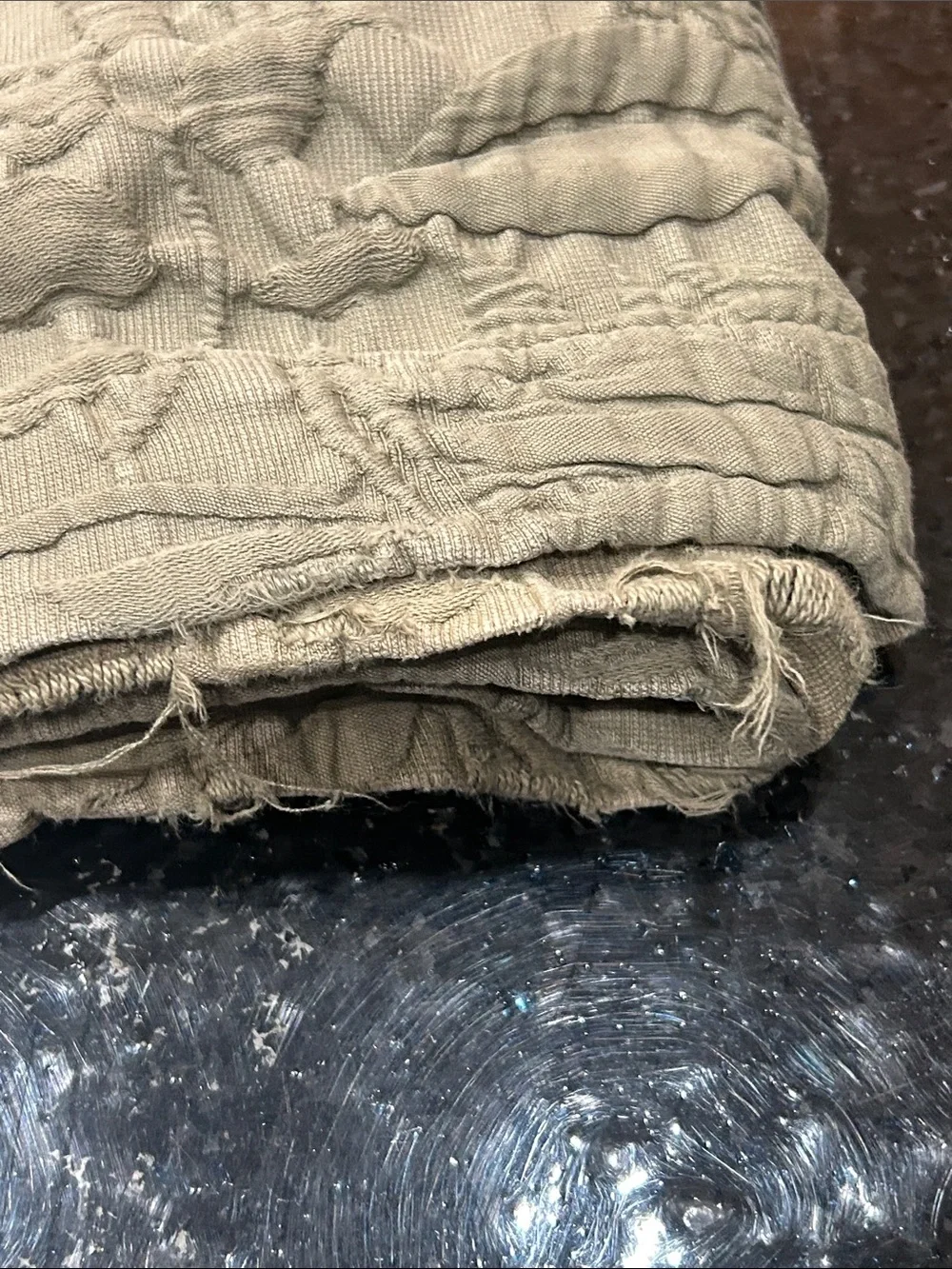 Restoration Hardware Quilted Belgian Linen Distressed Euro Cal King Green/Gray
